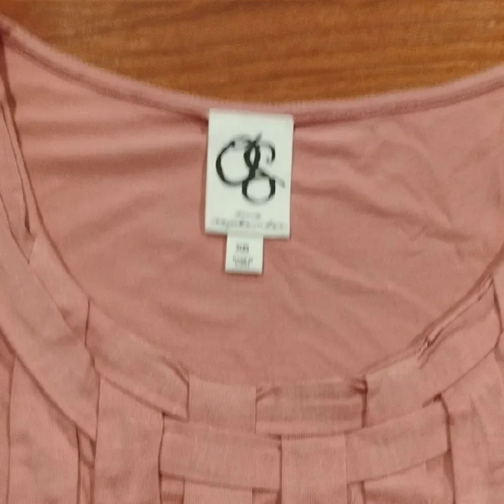 Pink Pleated Sleeveless Tank Top